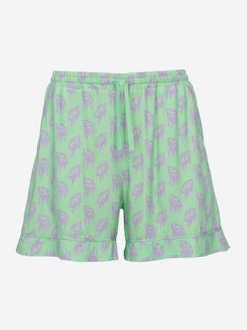 UNFOLLOWED x ABOUT YOU Pants 'NO SLEEP' in Green: front