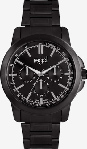 Lucardi Analoog horloge 'Klassisch' in Zwart: voorkant