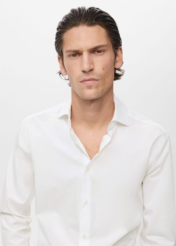 MANGO MAN Slim fit Button Up Shirt 'Bilbao' in White