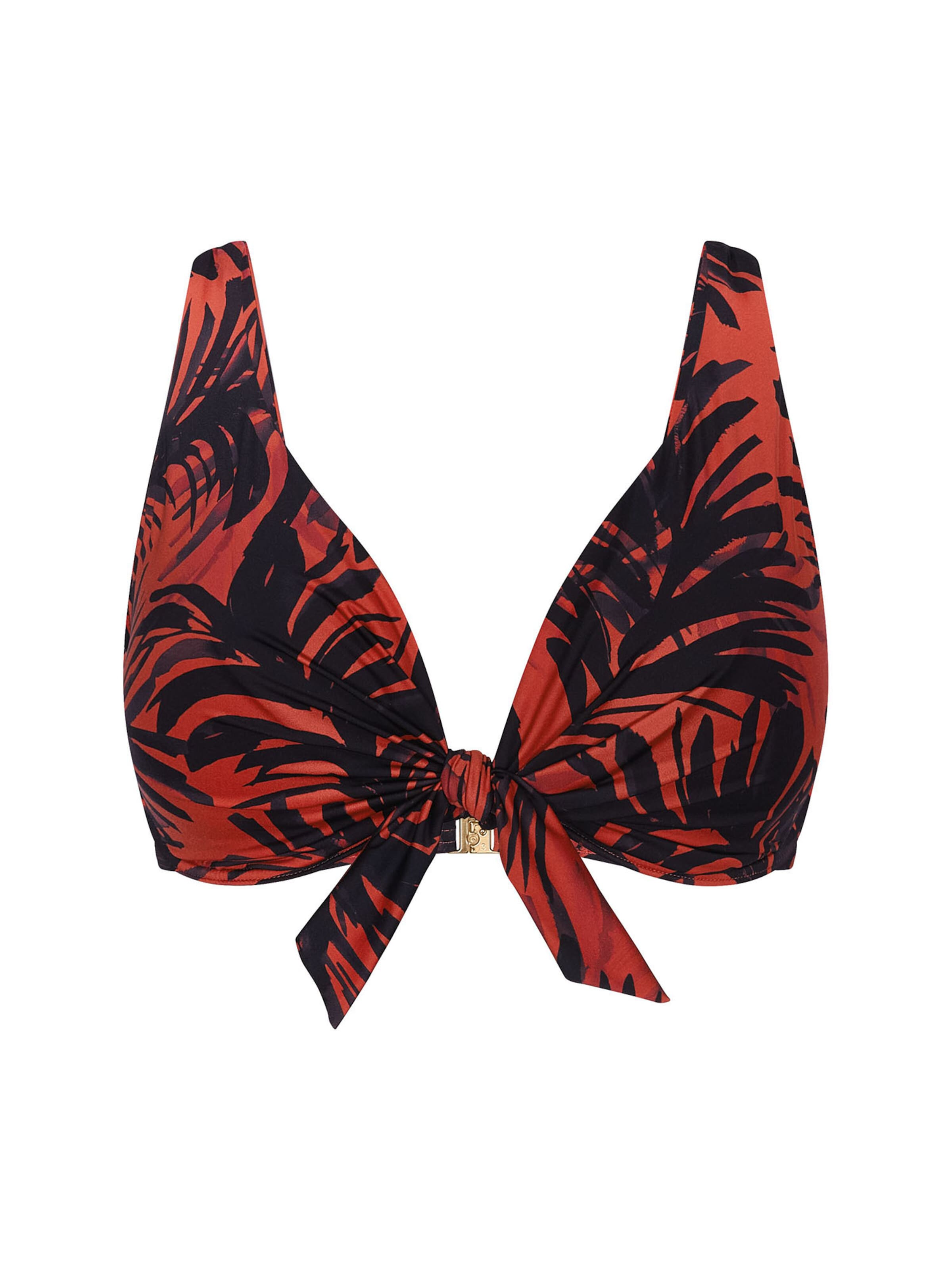 TRIUMPH Bikinitop ' Red Label Summer Palm ' in Bruin: voorkant