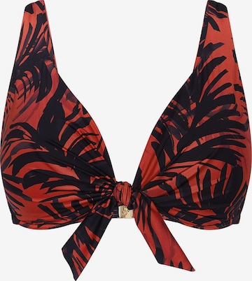 TRIUMPH Bikinitop ' Red Label Summer Palm ' in Bruin: voorkant