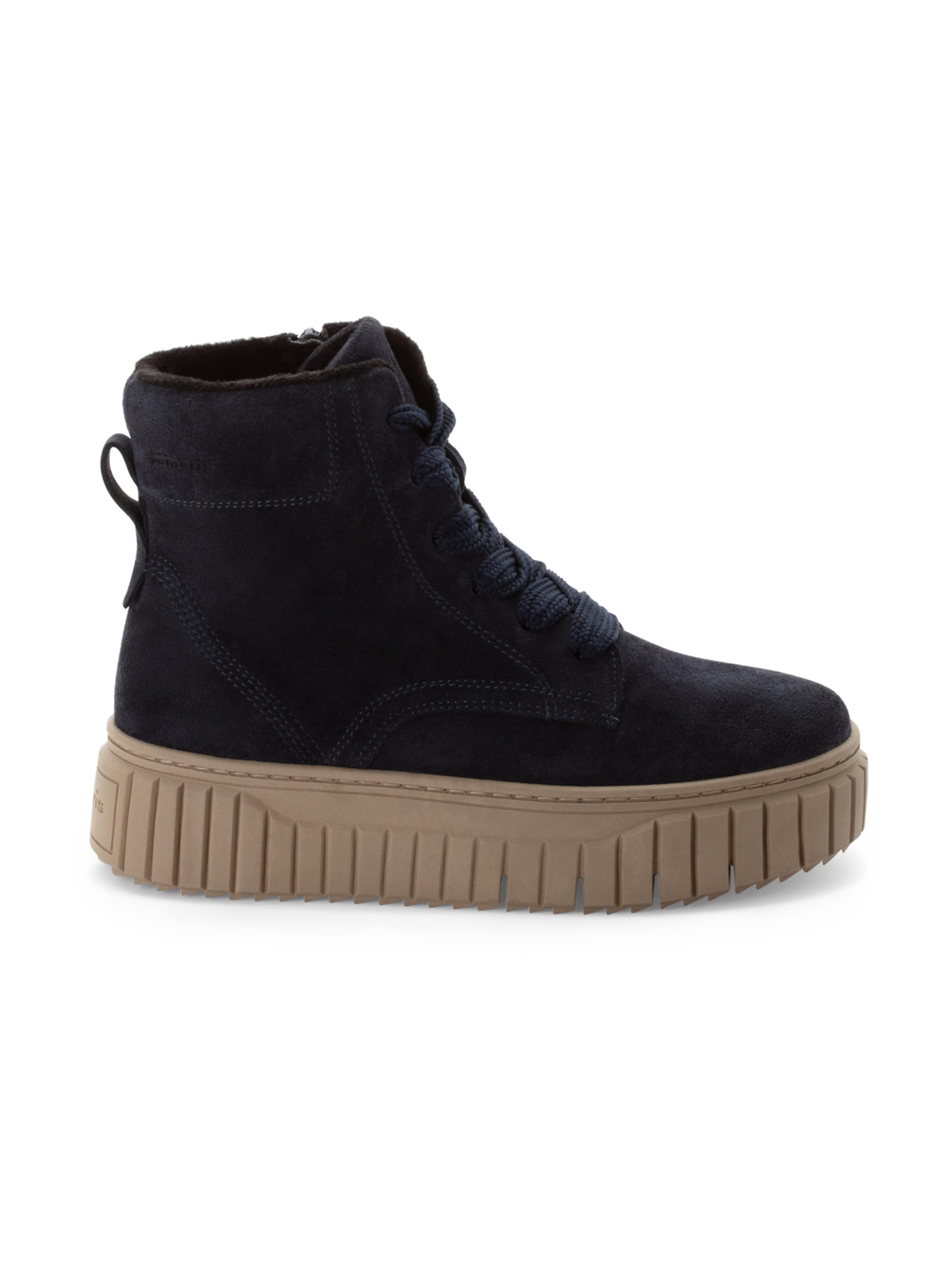 Tamaris Lace-Up Ankle Boots in Blue