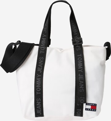 Tommy Jeans Shopper 'Essential' - biela: predná strana