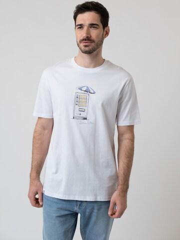 Bavarian Caps Shirt 'T-Shirt "Bierautomat" - weiß' in White: front