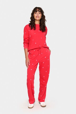 SAINT TROPEZ Regular Trousers 'Dagna' in Red