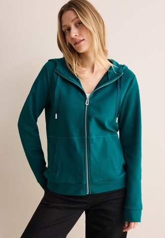 CECIL Zip-Up Hoodie in Green: front