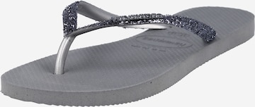 HAVAIANAS T-Bar Sandals in Grey: front