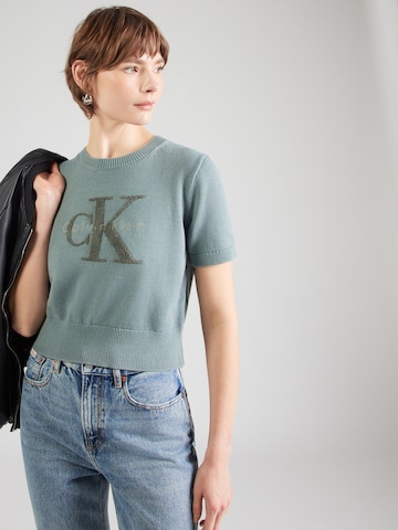 Pull-over Calvin Klein Jeans en vert : devant