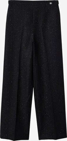 MANGO Wide leg Pleated Pants 'Bling' in Black: front