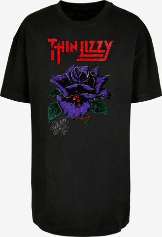 Merchcode Oversized Shirt 'Thin Lizzy - Rose Color' in Black: front