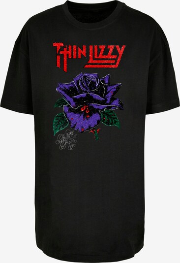 Merchcode T-shirt oversize 'Thin Lizzy - Rose Color' en vert foncé / bleu violet / rouge / noir, Vue avec produit