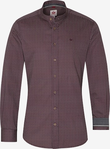 SPIETH & WENSKY Slim fit Traditional button up shirt in Red: front