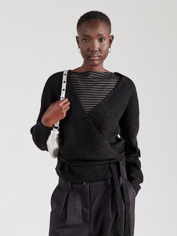 Geacă tricotată 'FUZZY WRAP' de la SCOTCH & SODA pe gri: față