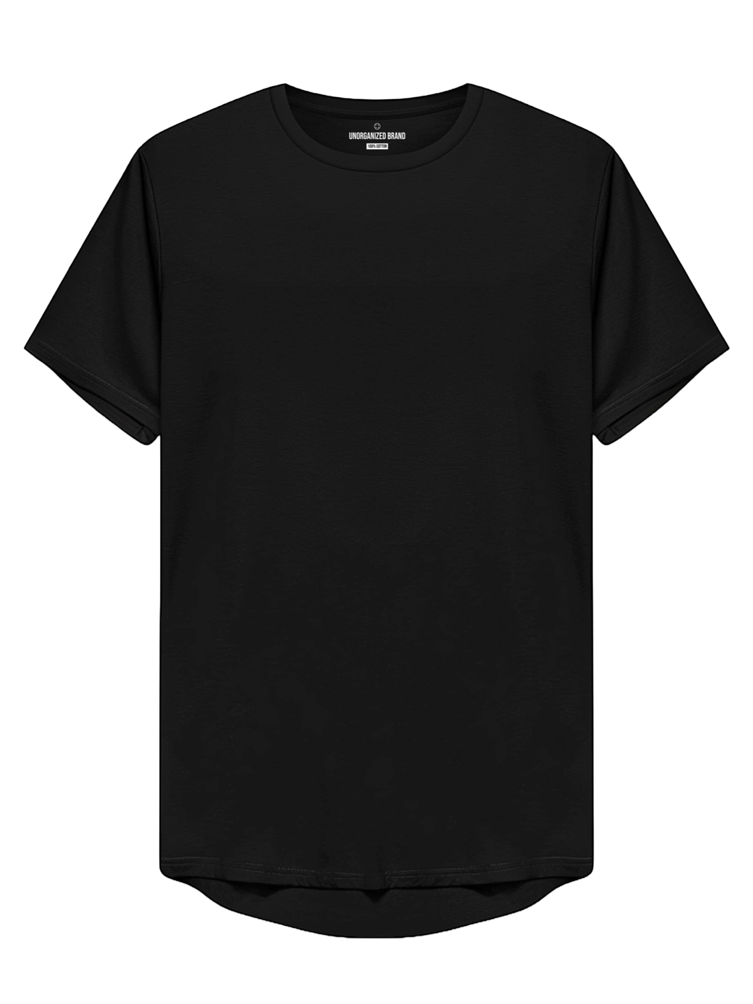 UNORGANIZED BRAND - Camiseta 'BASIC RUNDER SAUM T25' en negro: frente