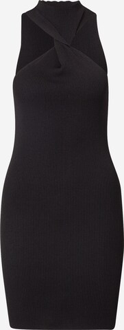 Gina Tricot Πλεκτό φόρεμα σε μαύρο: μπροστά