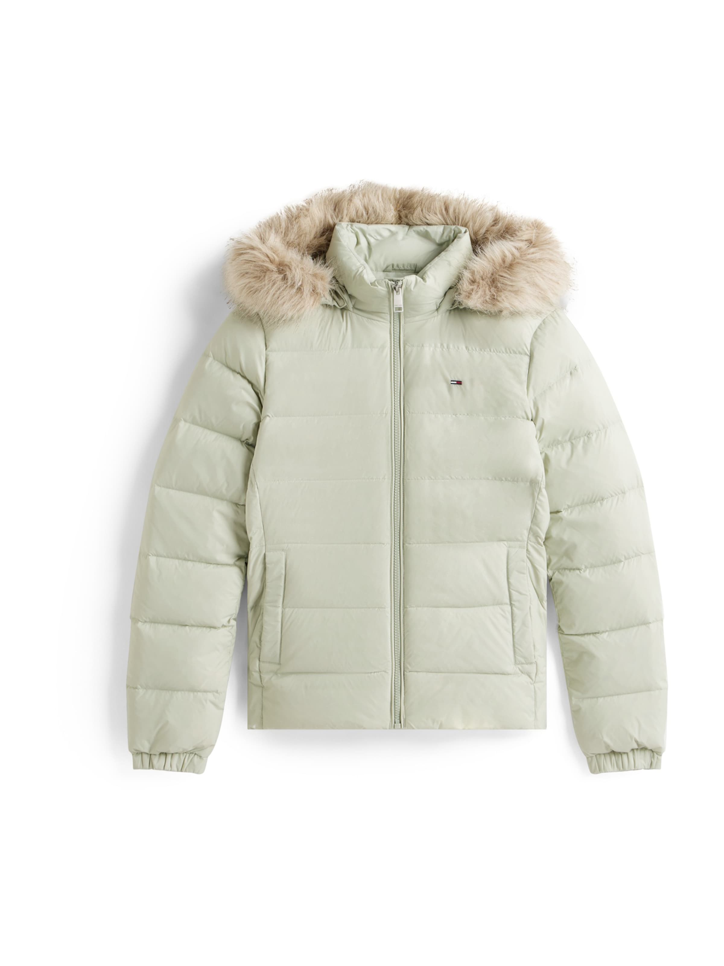 Tommy Jeans Зимно яке в зелено: отпред