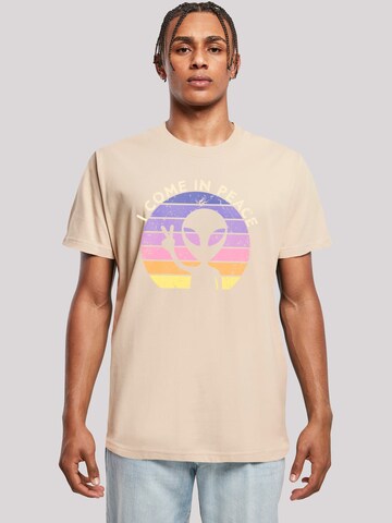 T-Shirt 'Alien Peace Sunset' F4NT4STIC en beige : devant