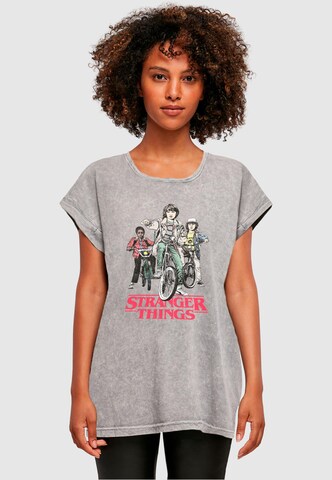 T-shirt 'Stranger Things - Retro Bikers' ABSOLUTE CULT en gris : devant