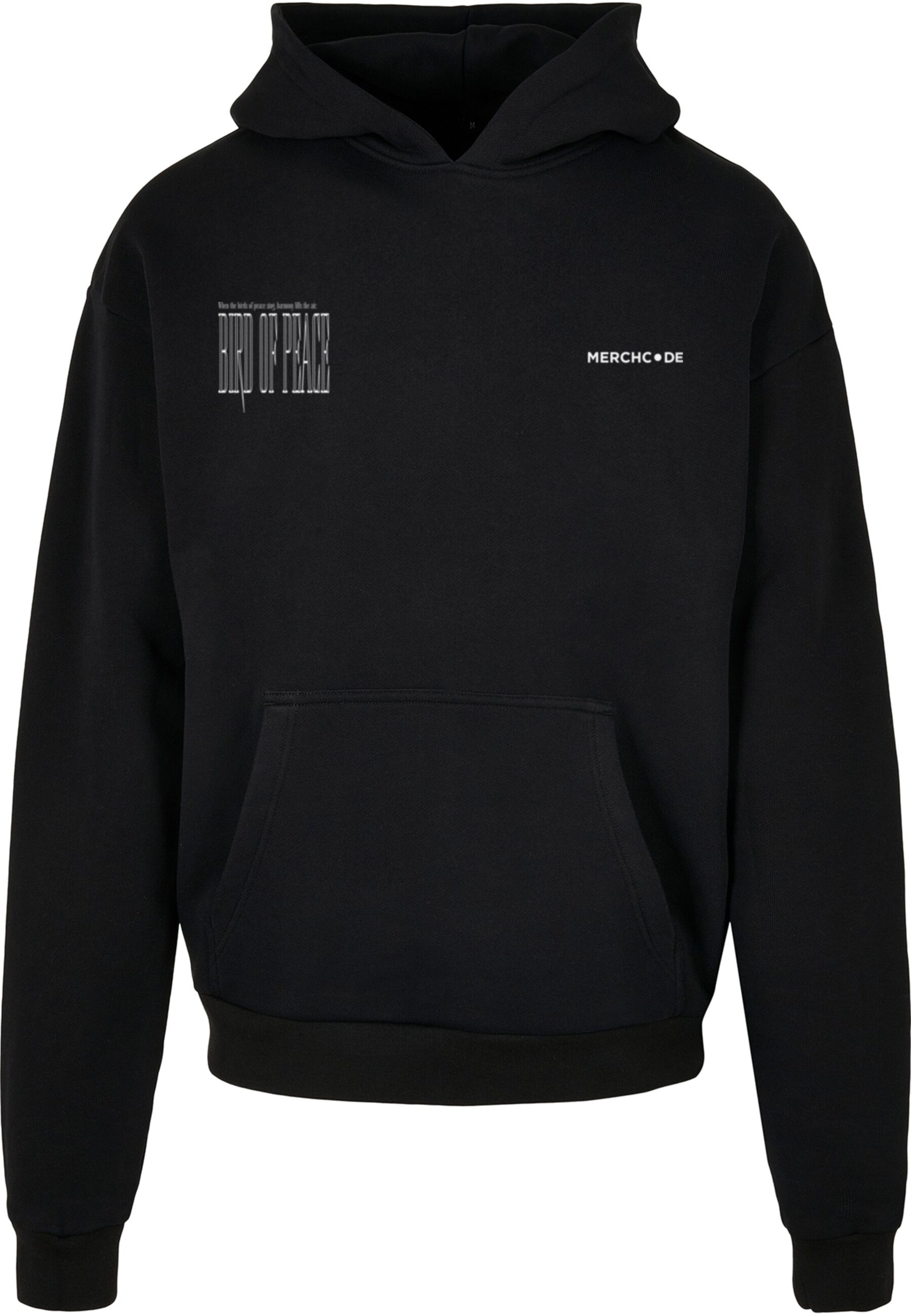 Merchcode Sweatshirt 'Birds Of Peace 2' in Black: front