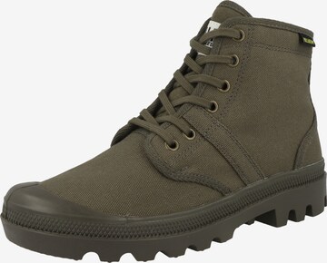 Palladium Lace-Up Ankle Boots in Green: front