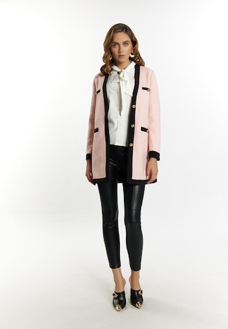 Blazer di faina in rosa