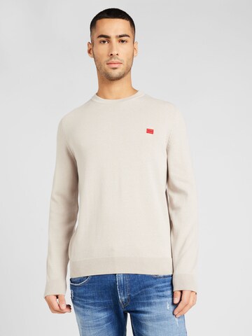 HUGO Sweater 'San Cassius-C1' in Grey: front
