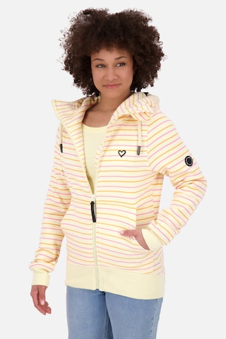 Alife and Kickin Zip-Up Hoodie 'Yasmin' in Yellow: front