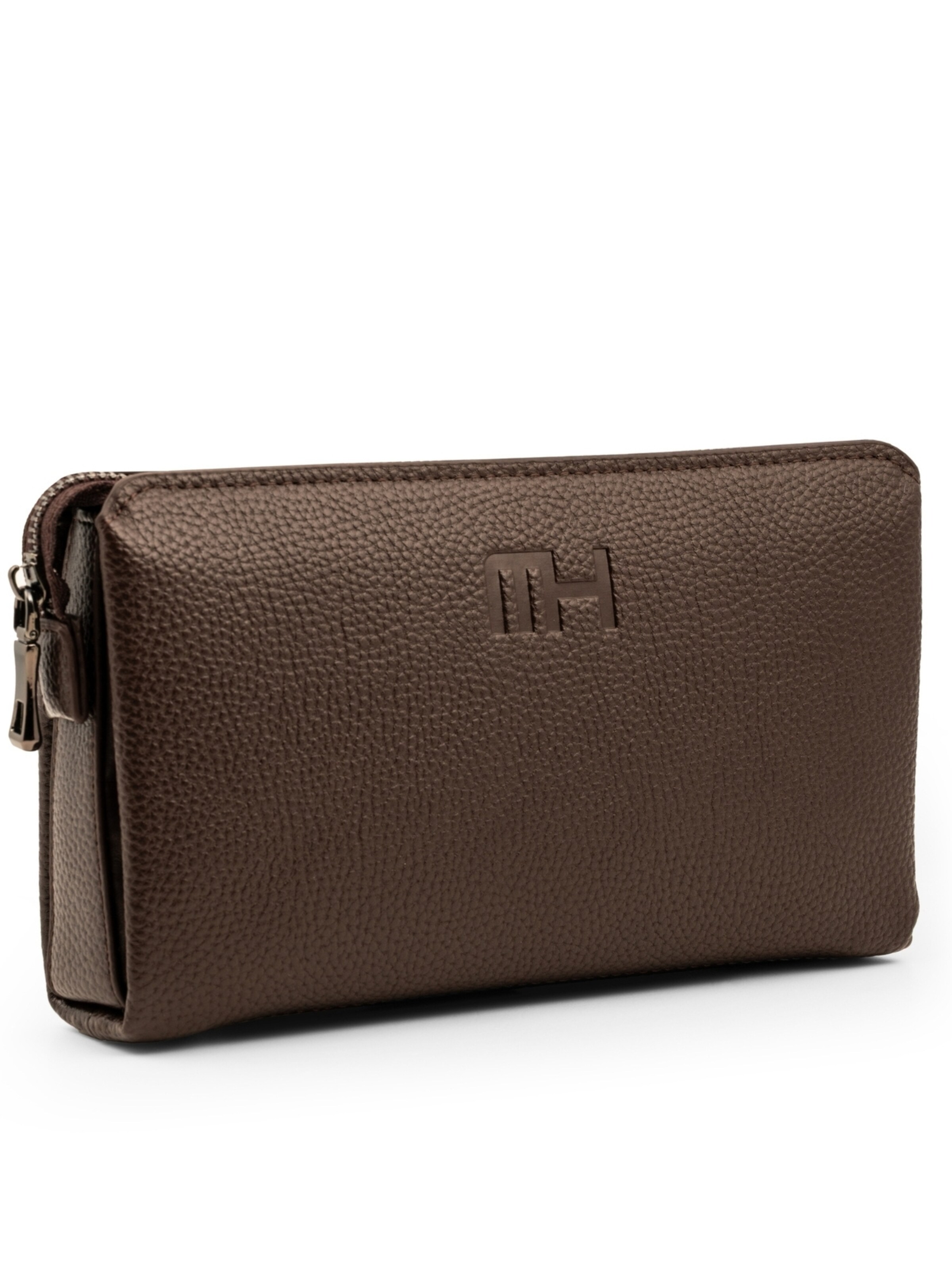 Moneyhold Clutch 'Compact' in Brown: front