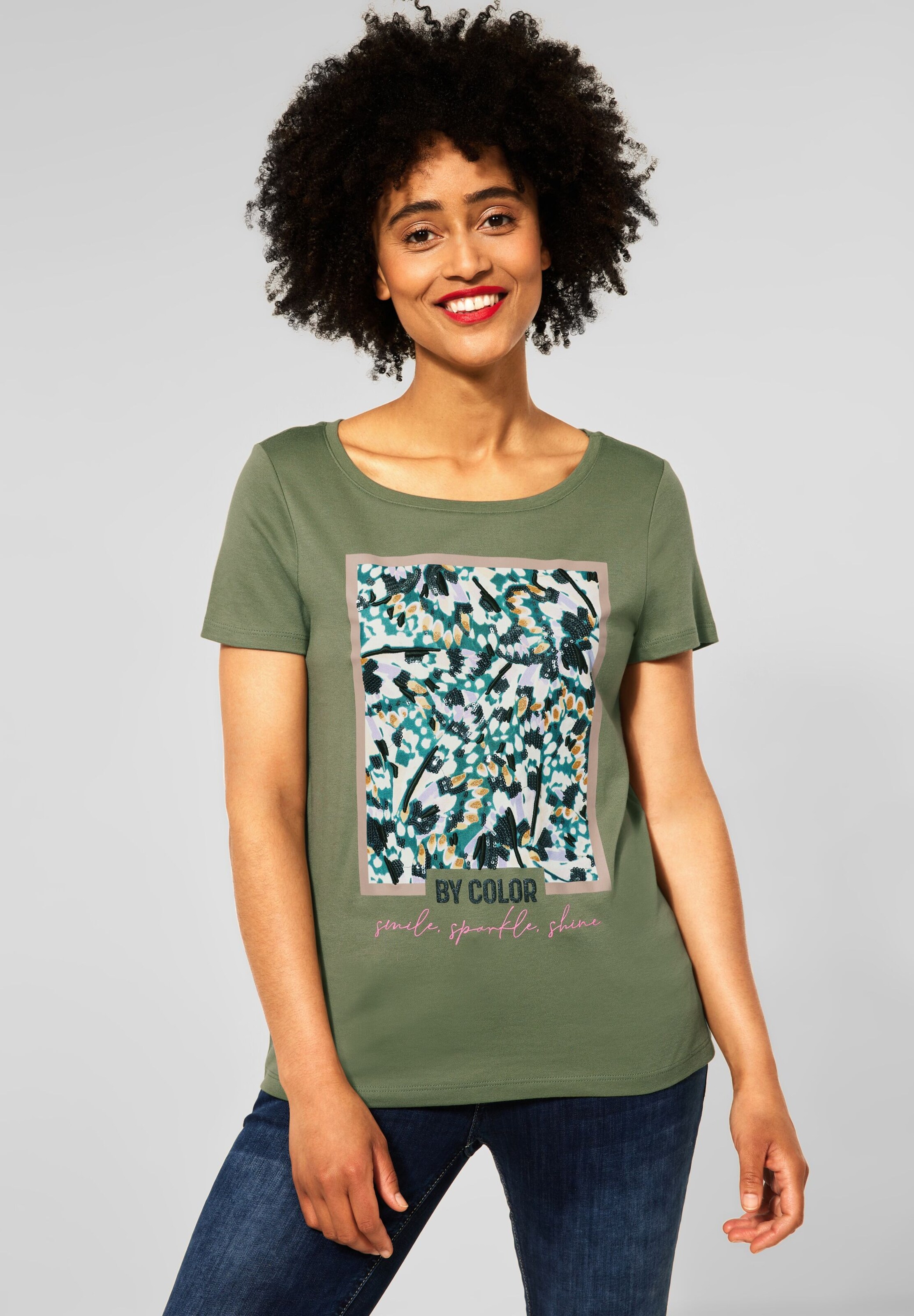 Frauen Shirts & Tops STREET ONE Kurzarmshirt in Grün - KV64671 Frauen Shirts & Tops STREET ONE Kurzarmshirt in Grün - KV64671