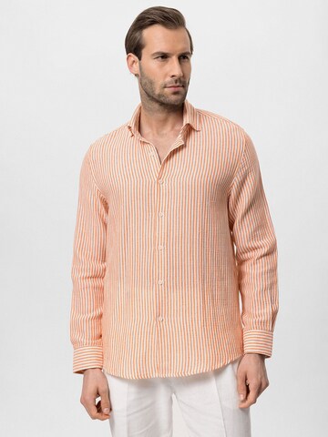Antioch Regular fit Button Up Shirt in Orange