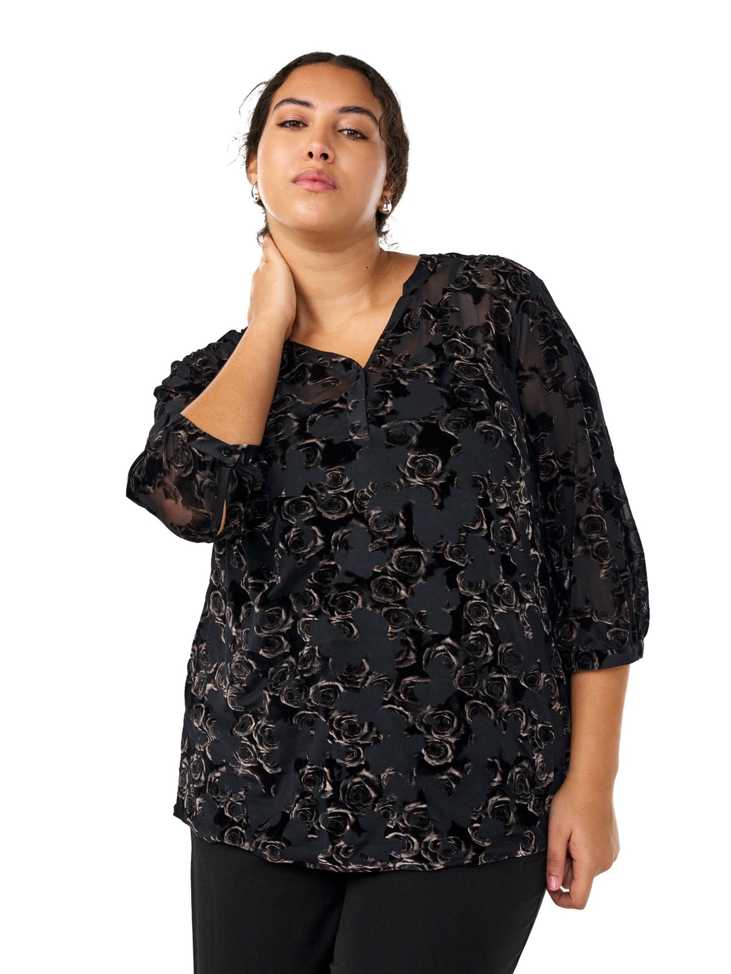 Zizzi Blouse 'Eselma' in Black