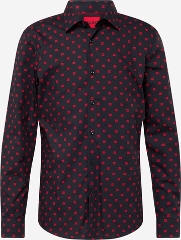 HUGO Slim fit Button Up Shirt 'Kenno' in Black: front