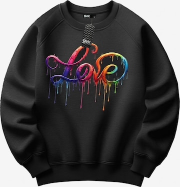 RMK Sweatshirt 'Love' in Black: front