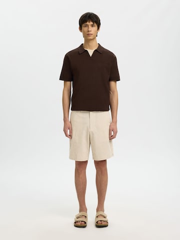 SELECTED Regular Broek 'SLHKarl' in Beige