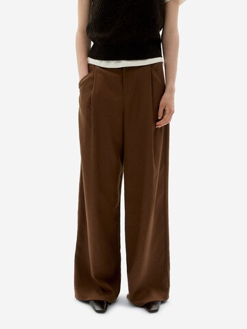 Thinking MU - Loosefit Calças 'Molly' em castanho: frente