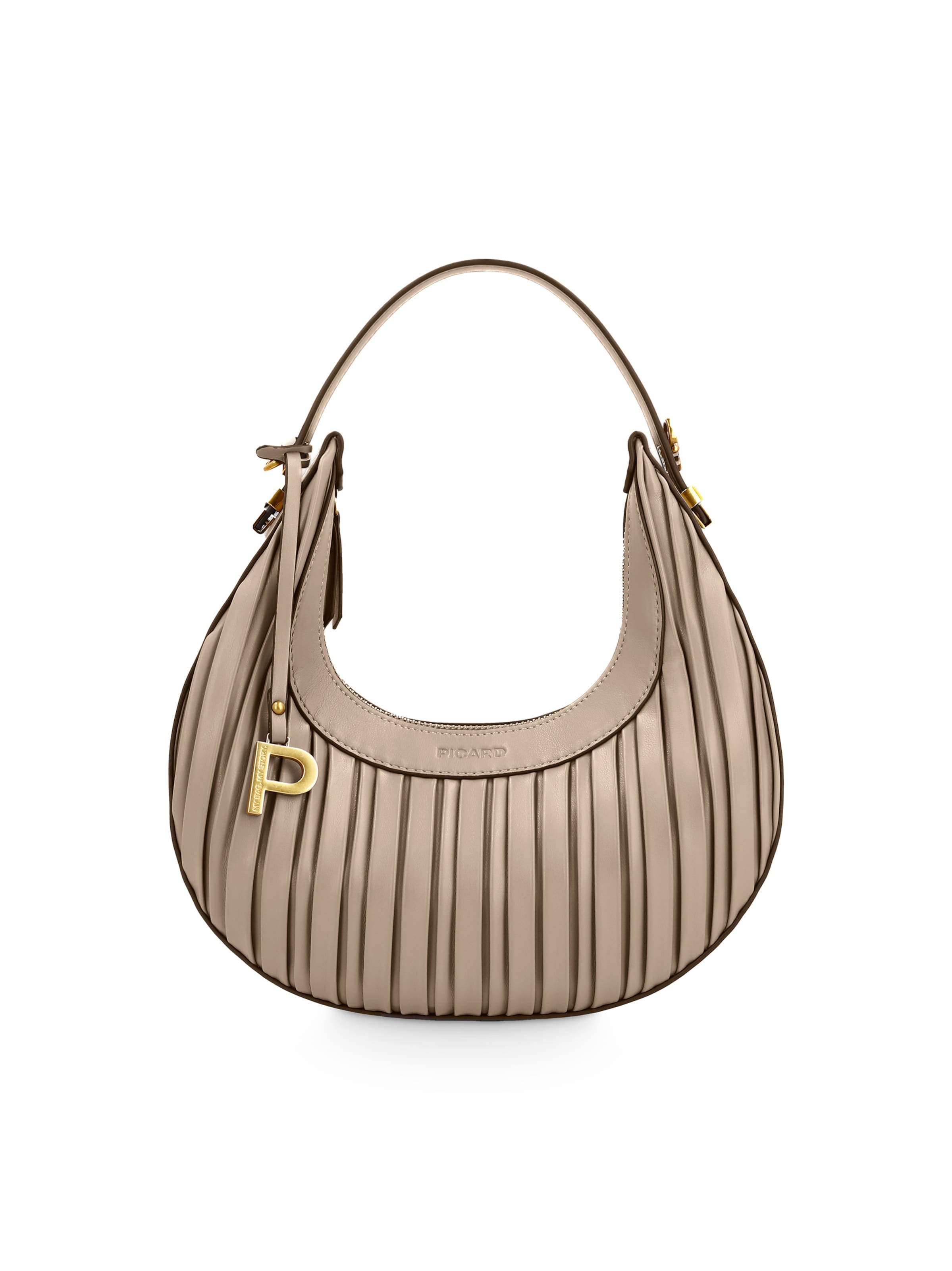 Picard Schultertasche ' Croissant ' in Beige: Vorderseite