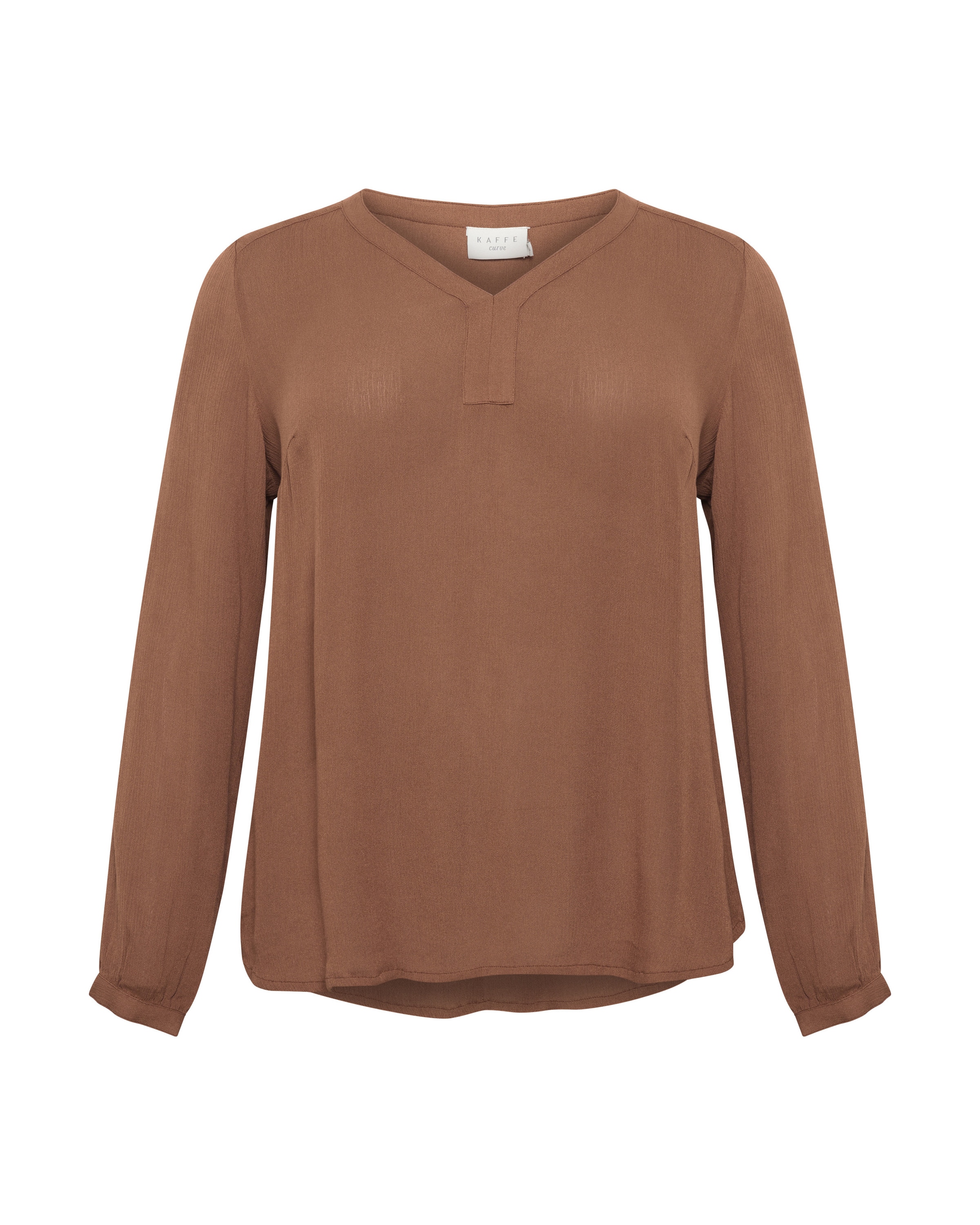 KAFFE CURVE Μπλούζα 'Ami' σε καφέ: μπροστά