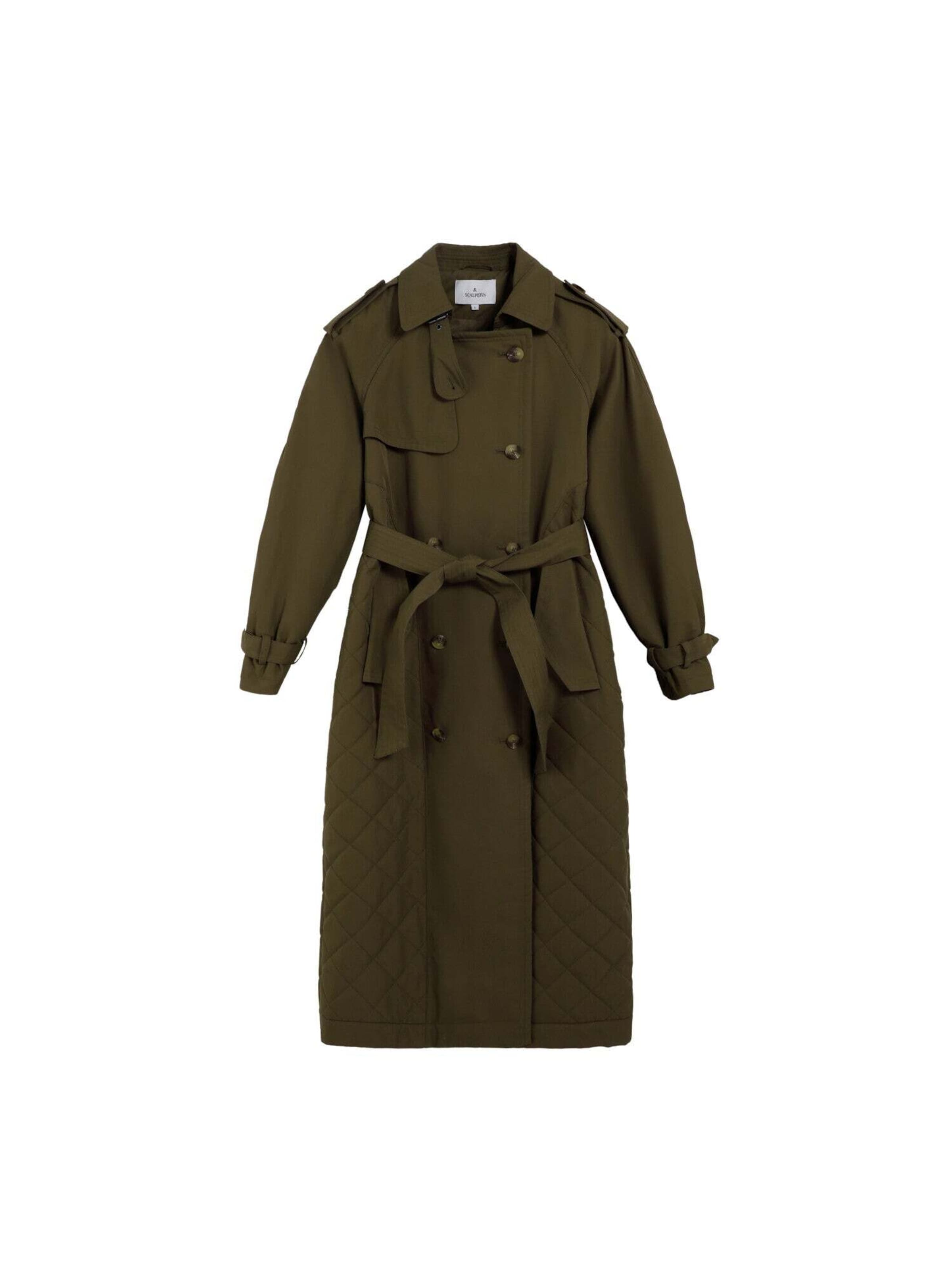 Cappotto di mezza stagione di Scalpers in verde: frontale