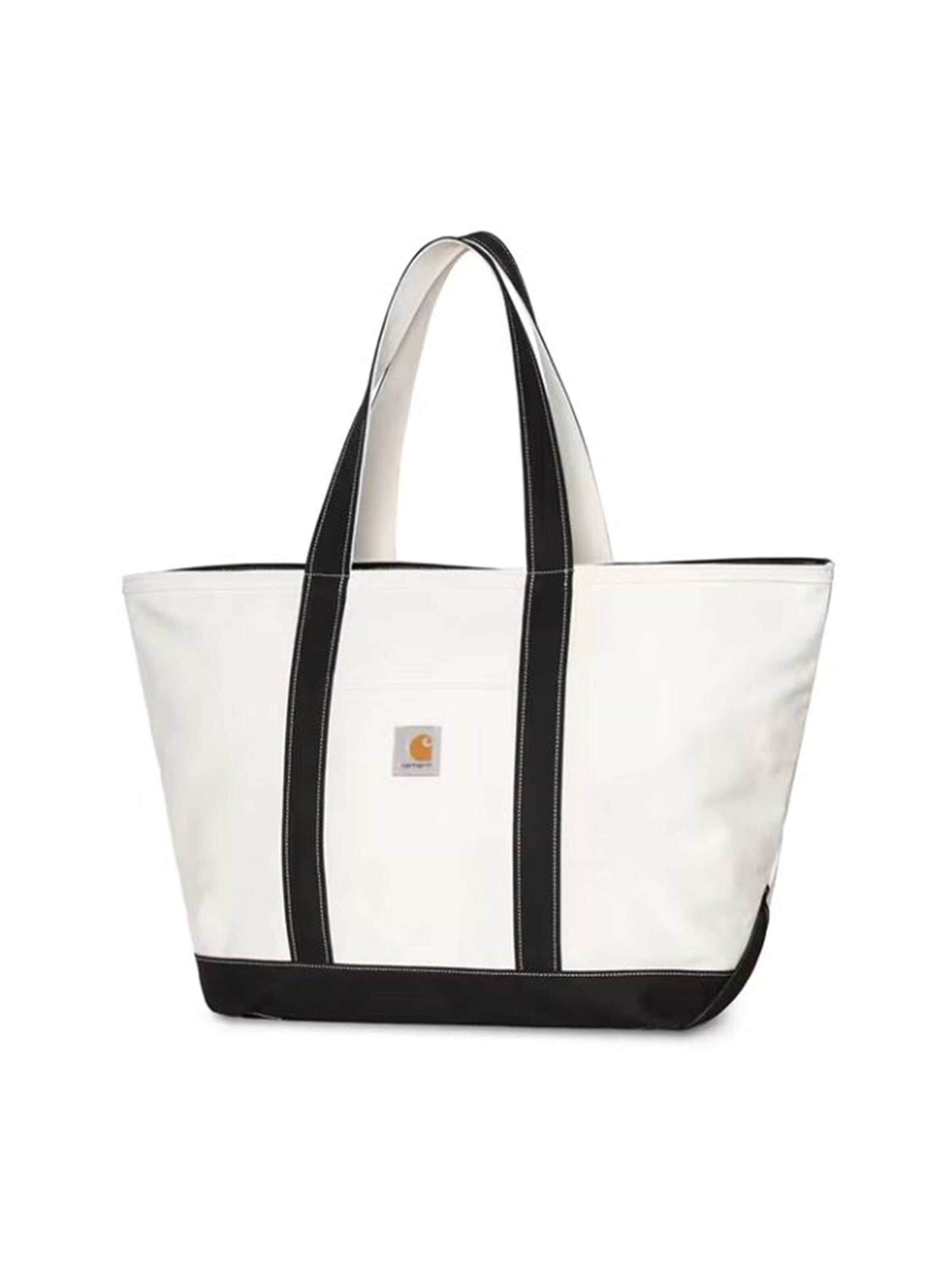 Carhartt WIP Shopper 'CANVAS BEACH TOTE NATURAL / BLACK' in Beige