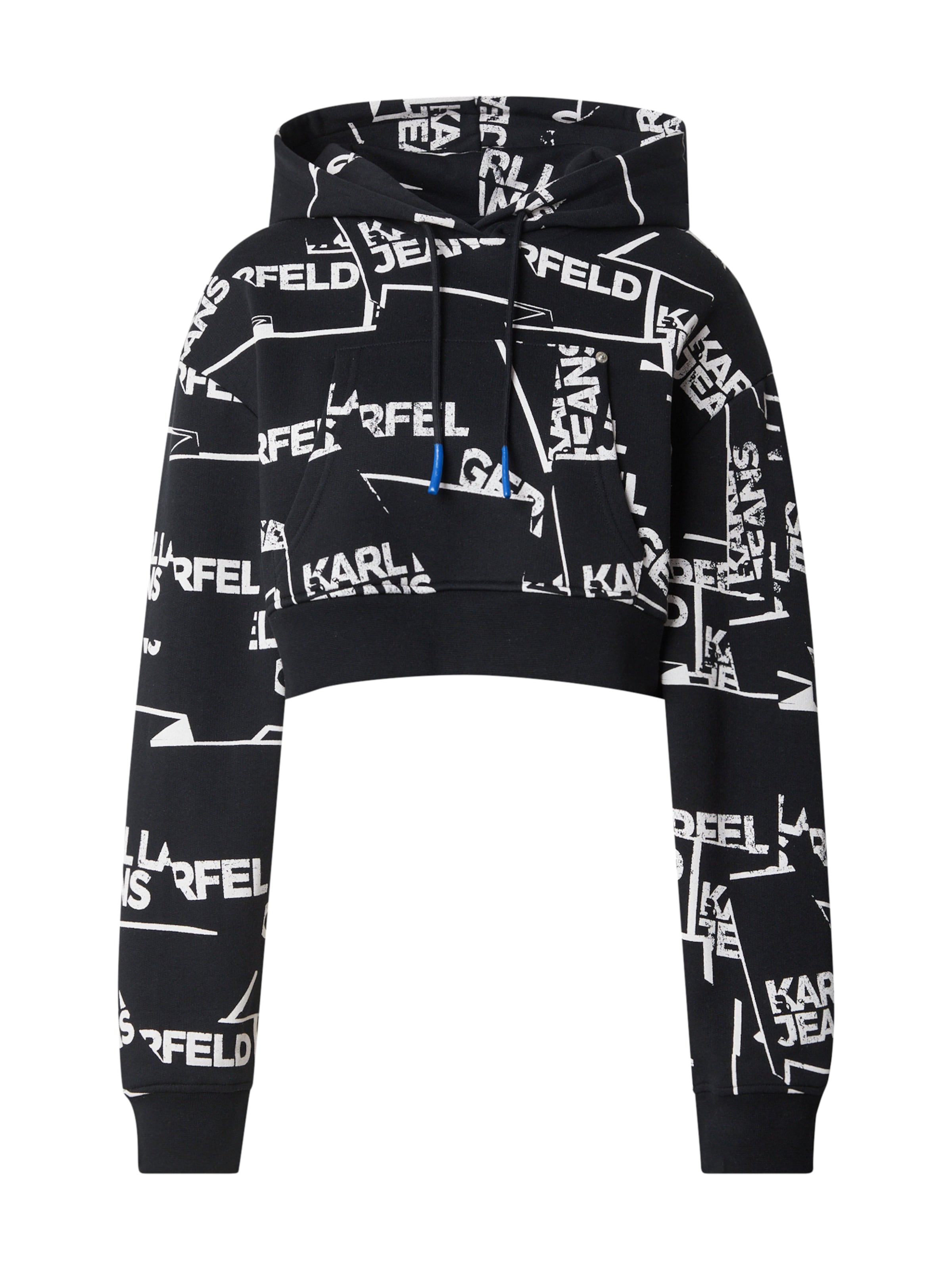 KARL LAGERFELD JEANS Sportisks džemperis, krāsa - melns / balts, Preces skats