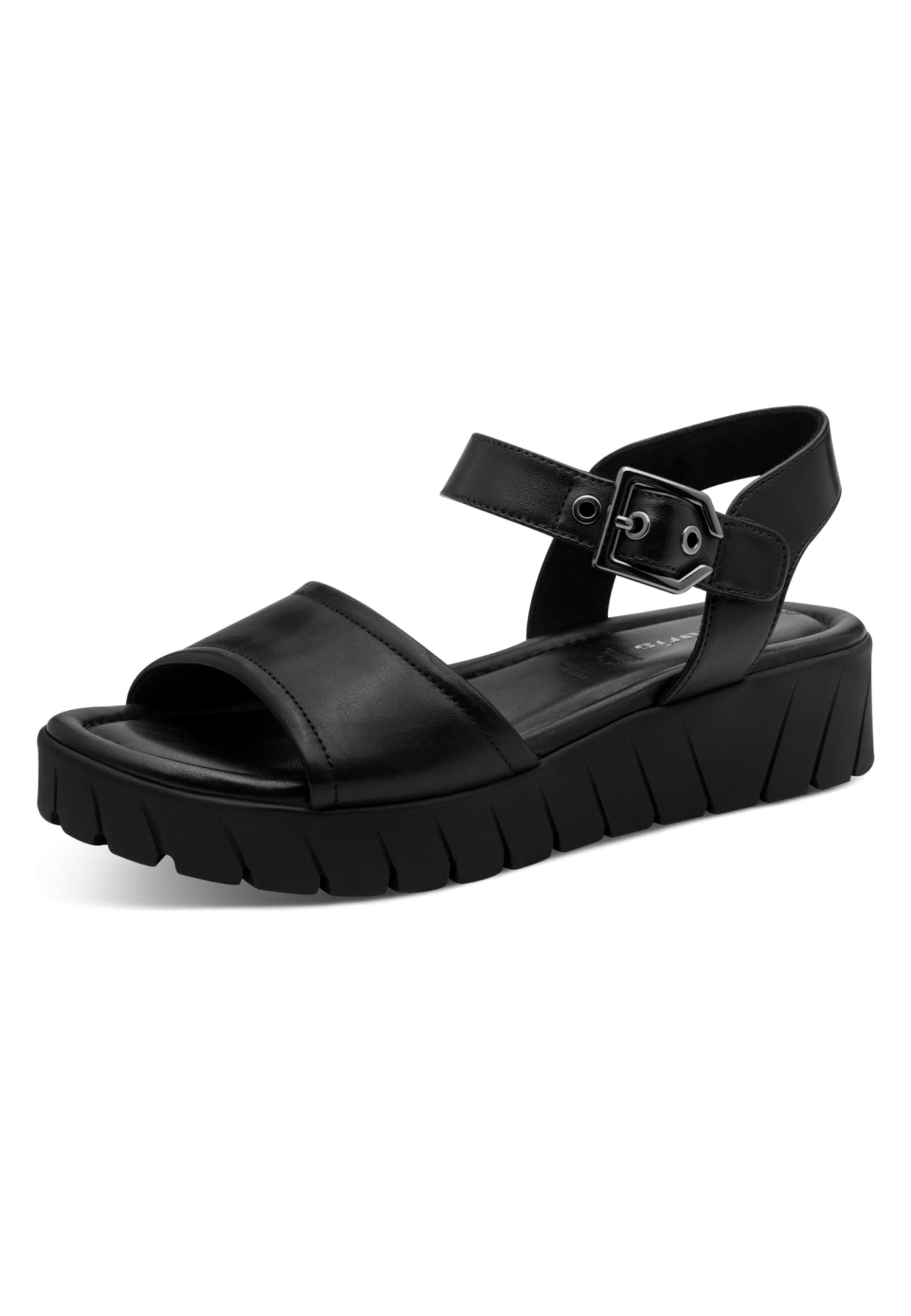 Sandales à lanières Tamaris en noir : devant