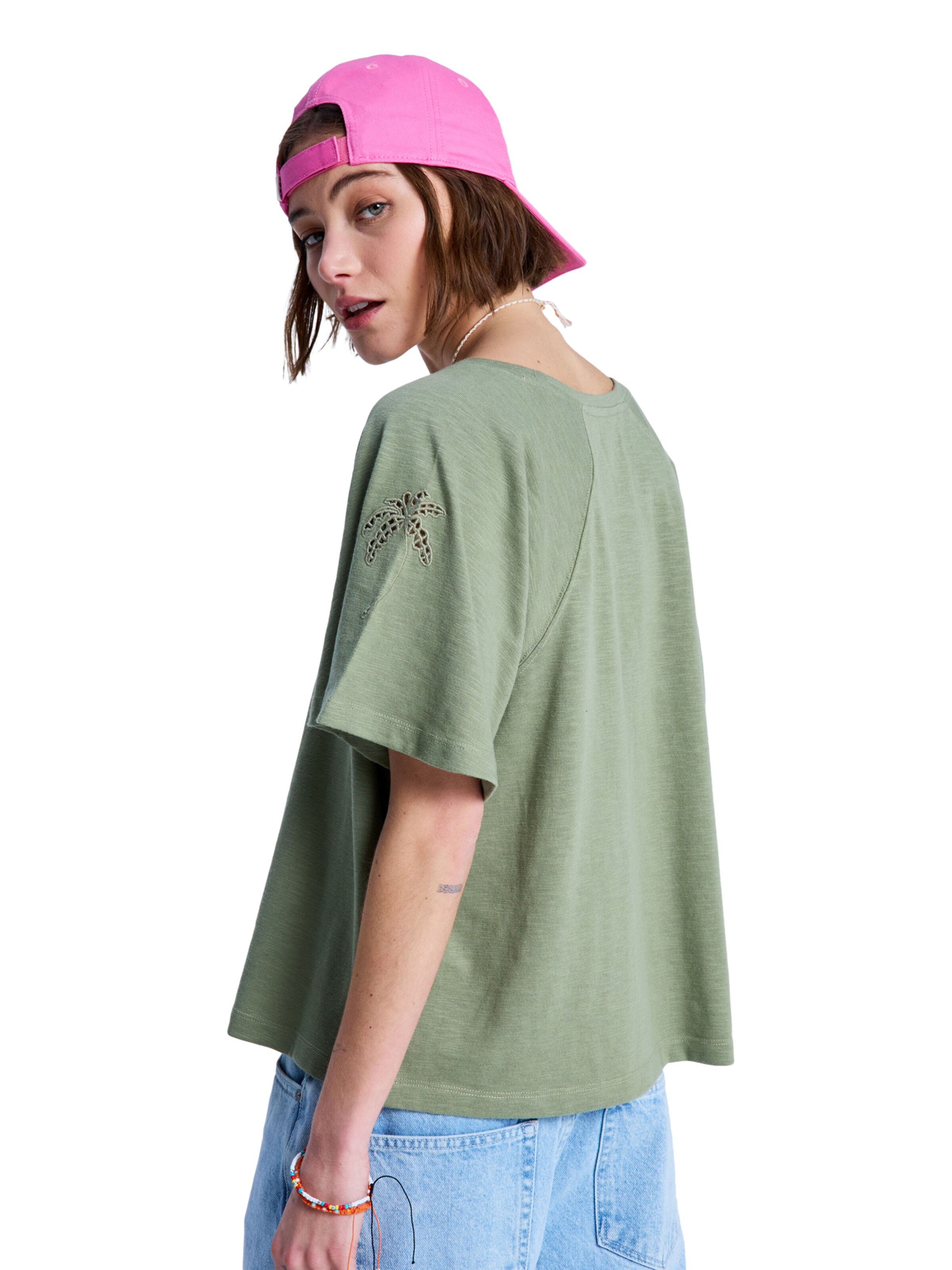 ROXY Shirt 'Time For Palm Tree' in Green