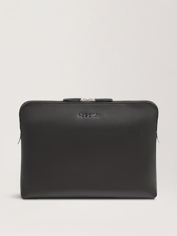 NEGOTIA Leather Laptoptas 'Mantle 14''' in Zwart: voorkant