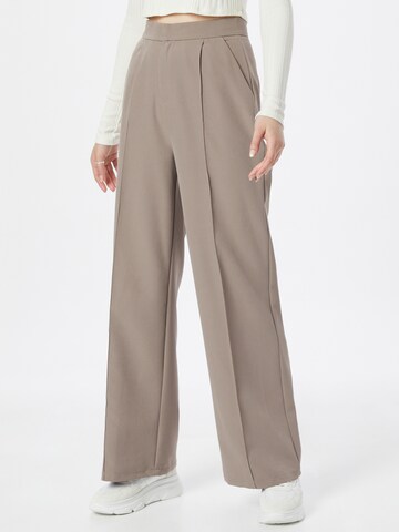 Nasty Gal Wide leg Pleat-front trousers in Grey: front