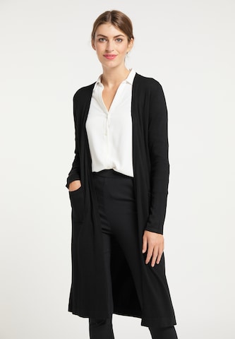 usha BLACK LABEL Knit Cardigan in Black: front