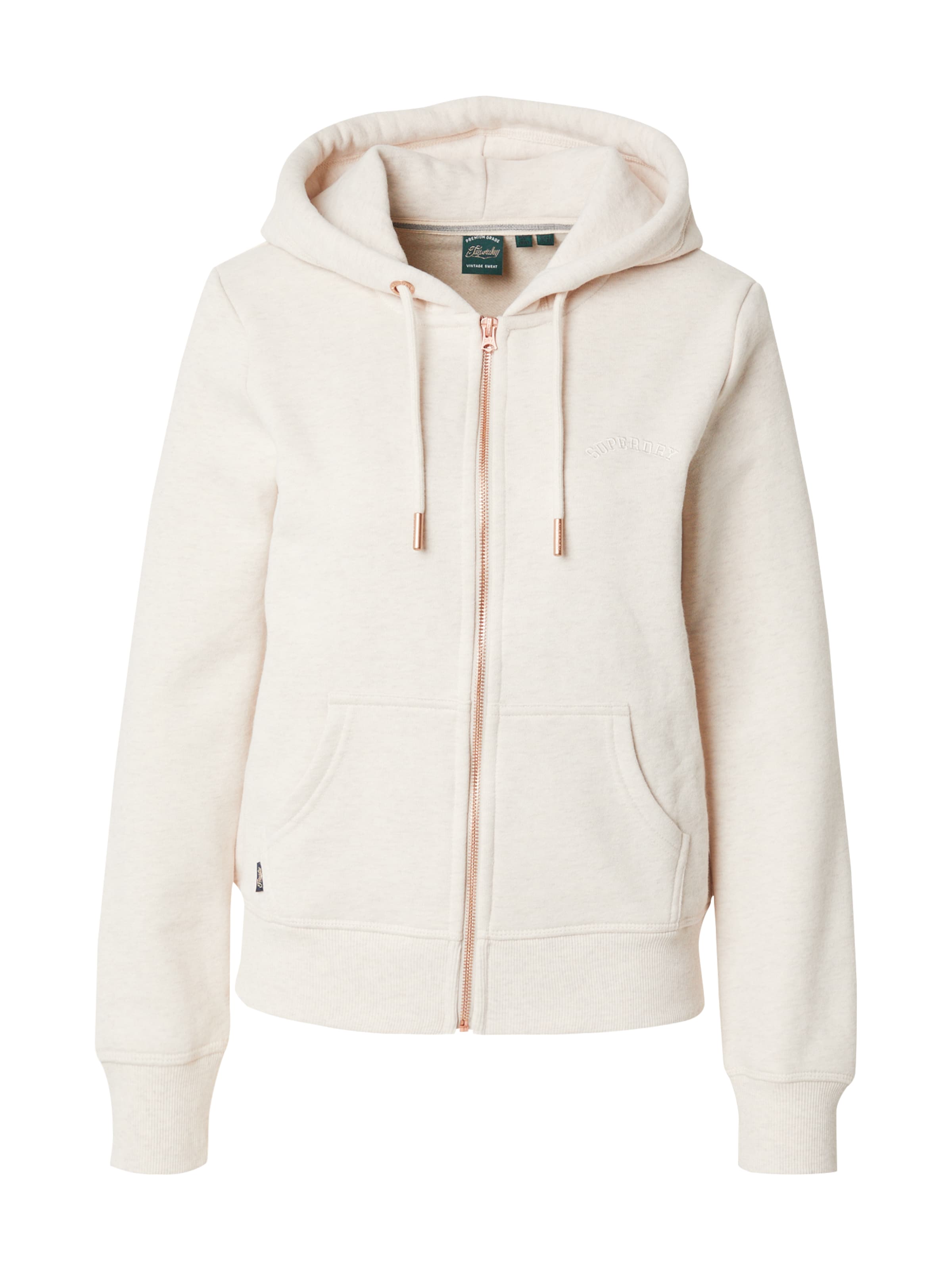 Superdry Sweatjacke 'Essential' in Beige: Vorderseite