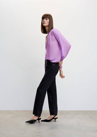 MANGO Blouse 'Plis' in Lila