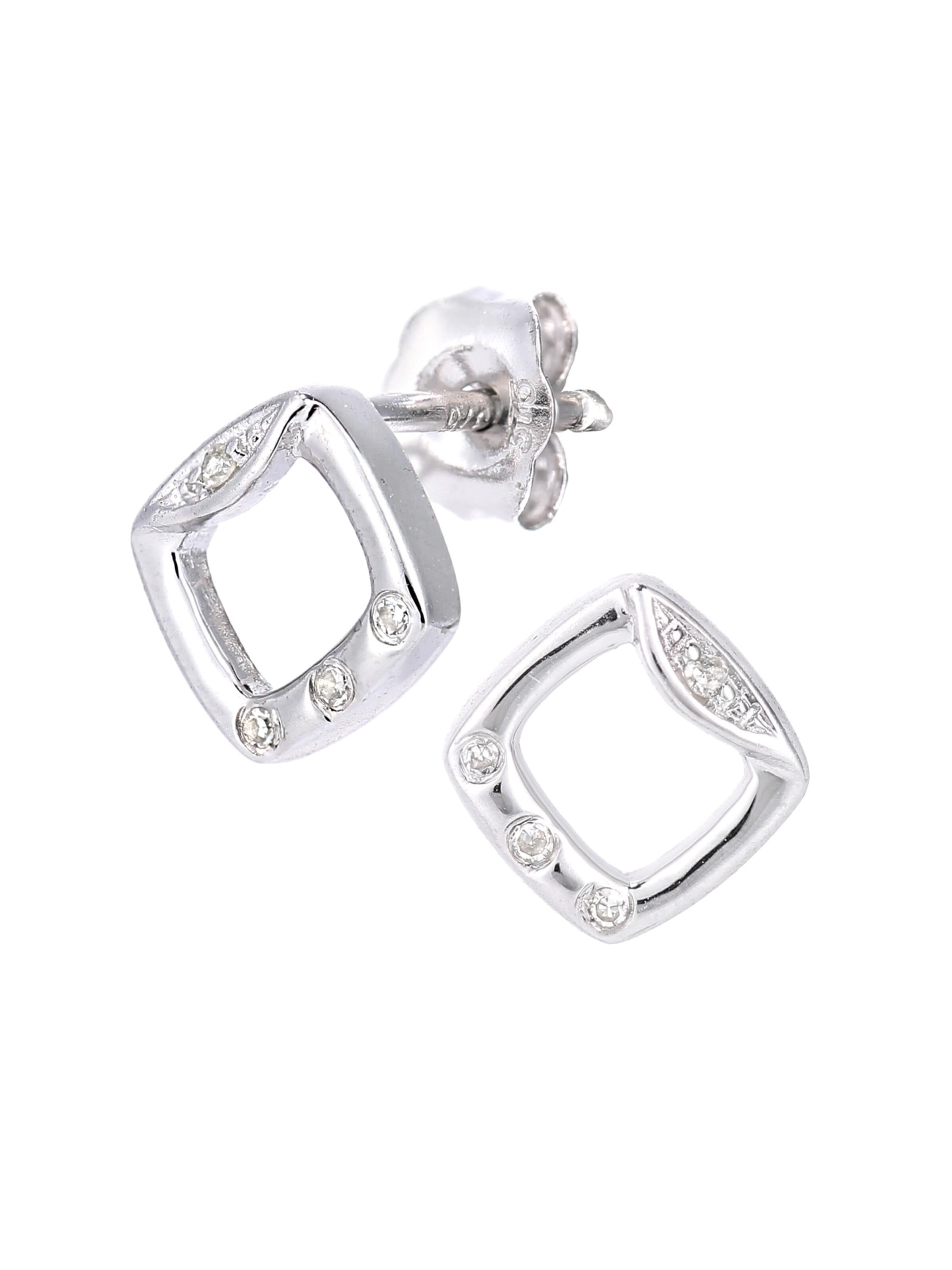 DIAMANT LETERNEL Earrings 'Ohrringe aus 375 Weißgold mit Diamant' in One size in Silver, Item view
