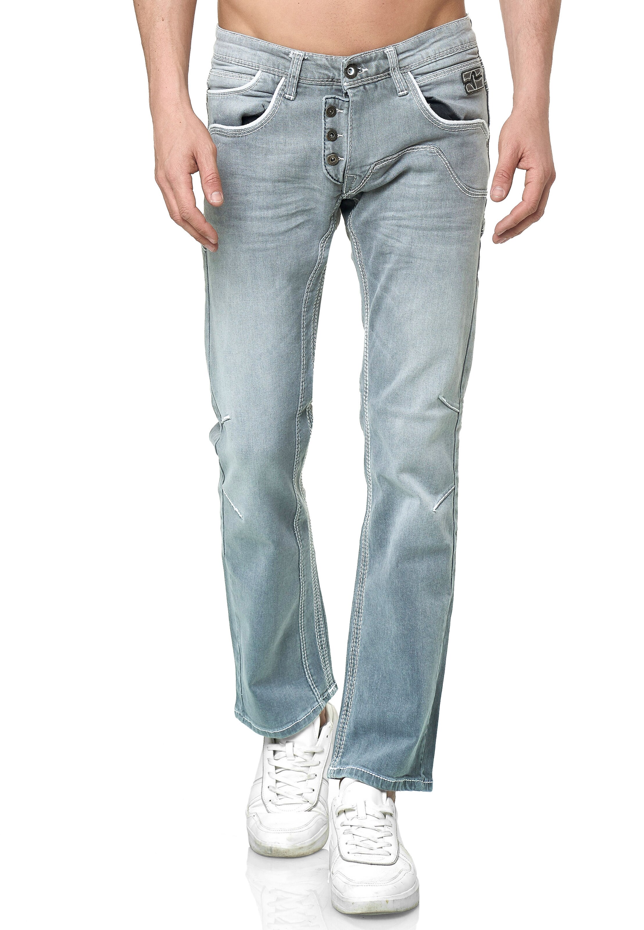 Rusty Neal Regular Jeans in Grau: Vorderseite