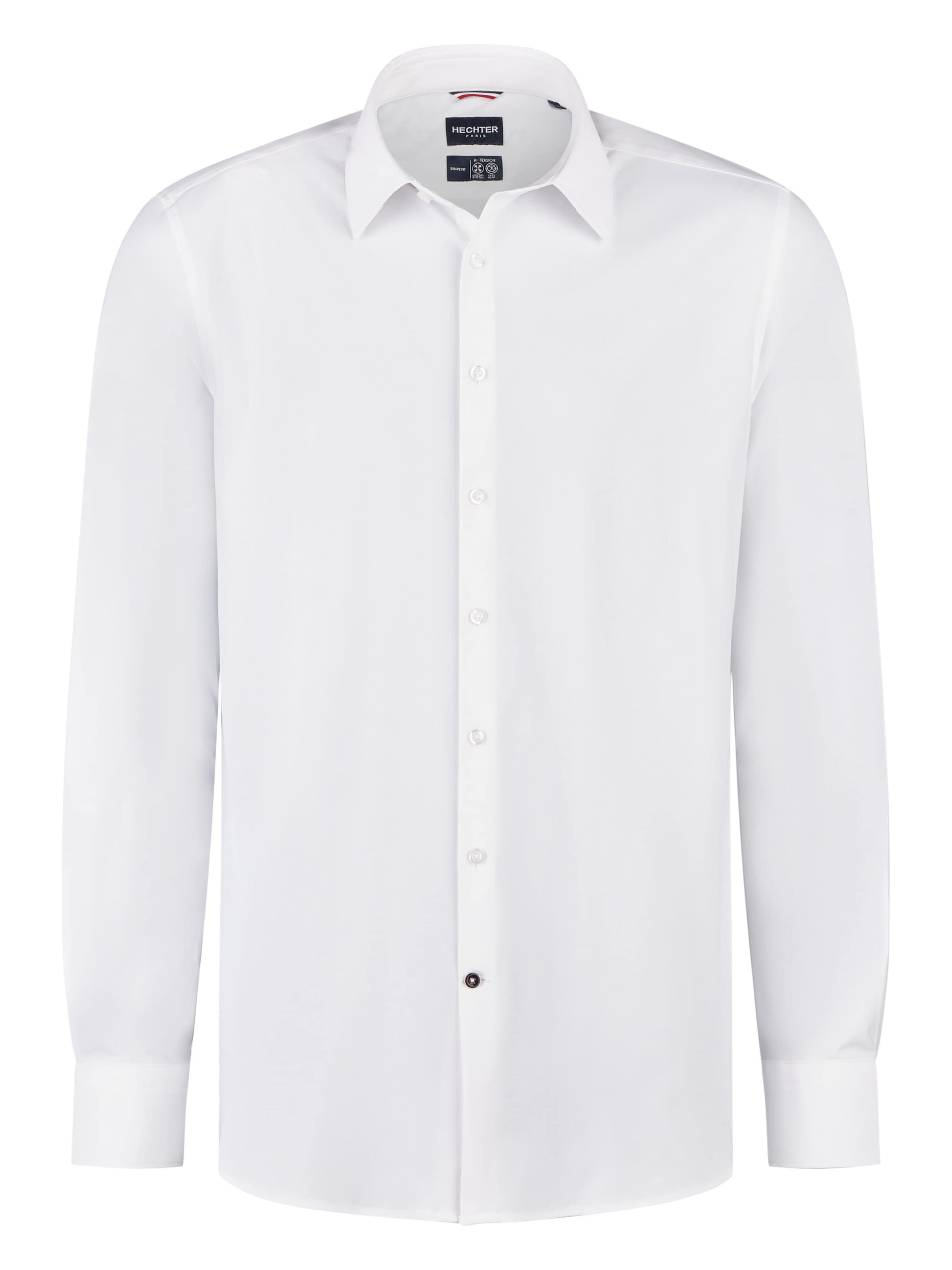 HECHTER PARIS Slim fit Button Up Shirt in White: front